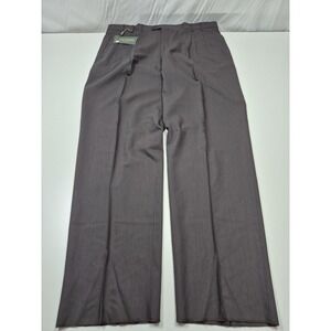 Zanieri Dress Pants Mens 44x36 Gray Wool Pleated Straight Unhemmed Italy NWT